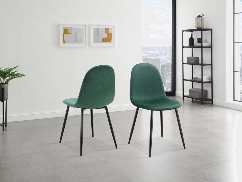 Leonique Esszimmerstuhl »Eadwine« (Set, 2 Stück), Polsterstuhl mit Metallgestell, im 1er. 2er und 4er Set erhältlich, Beine in schwarz oder eichefarben-Stühle-Ideen für dein Zuhause von Home Trends