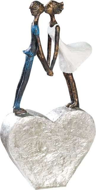Casablanca by Gilde Dekofigur »Skulptur Devotion« (1 Stück), Dekoobjekt, Höhe 35 cm, küssendes Pärchen, mit Spruchanhänger, Wohnzimmer-Figuren-Inspirationen
