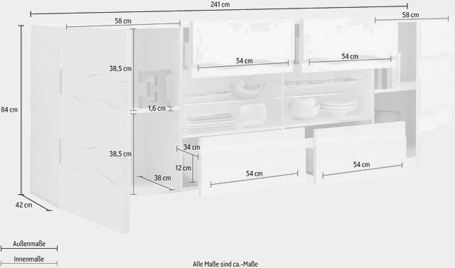 LC Sideboard, Breite 241 cm-Sideboards-Inspirationen