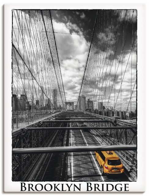 Artland Wandbild »New York Brooklyn Bridge«, Brücken (1 Stück), in vielen Größen & Produktarten -Leinwandbild, Poster, Wandaufkleber / Wandtattoo auch für Badezimmer geeignet-Bilder-Inspirationen